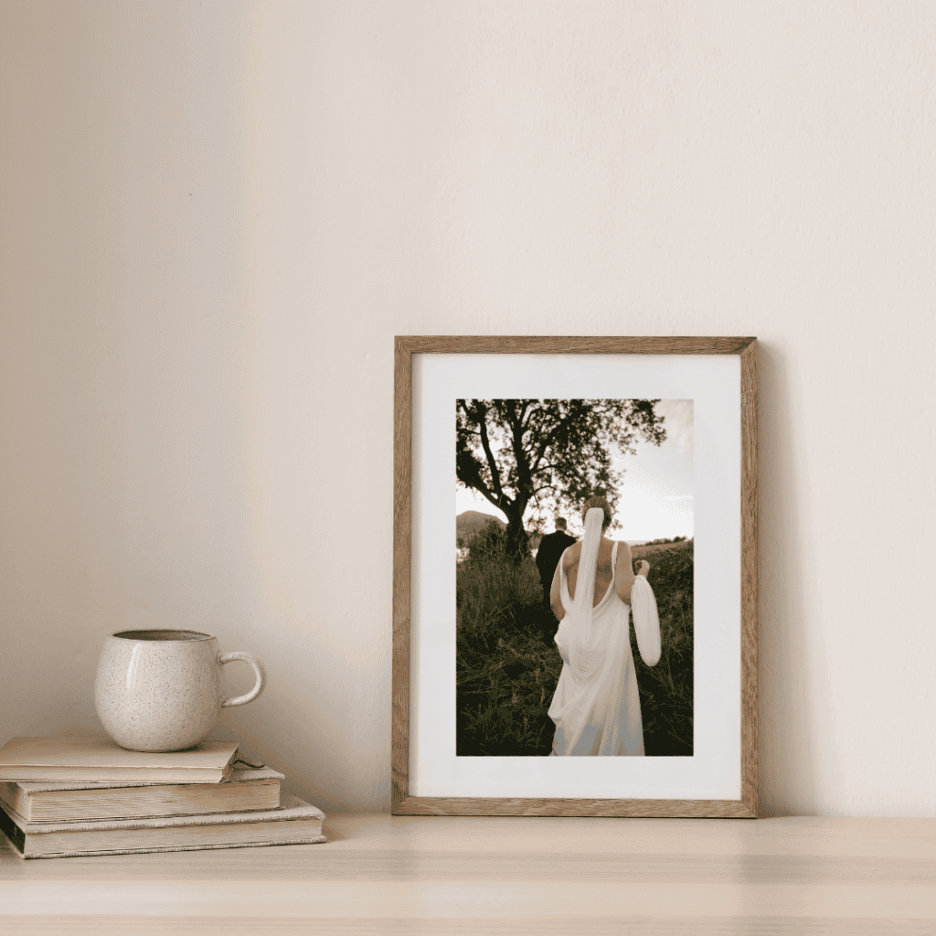 beige minimalist wall frame mockup instagram post