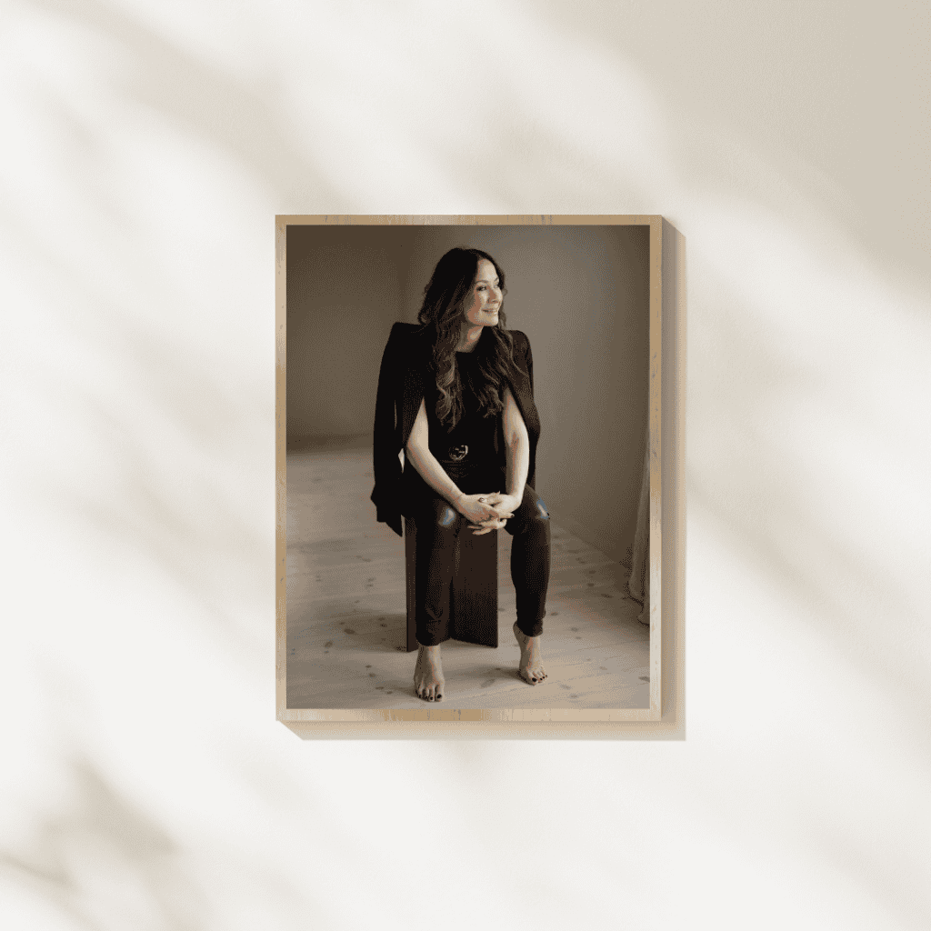 brown 3d interior picture frame mockup instagram post